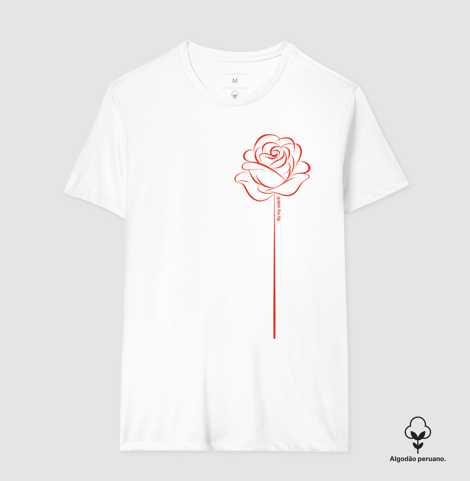 ROSA SOLITÁRIA - Algodão Peruano - Imagem 3