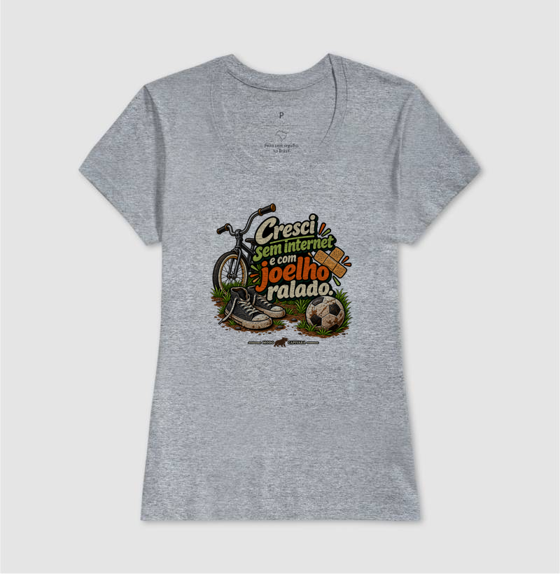CRESCI SEM INTERNET E COM JOELHO RALADO - Modo capivara - Camiseta - Imagem 11