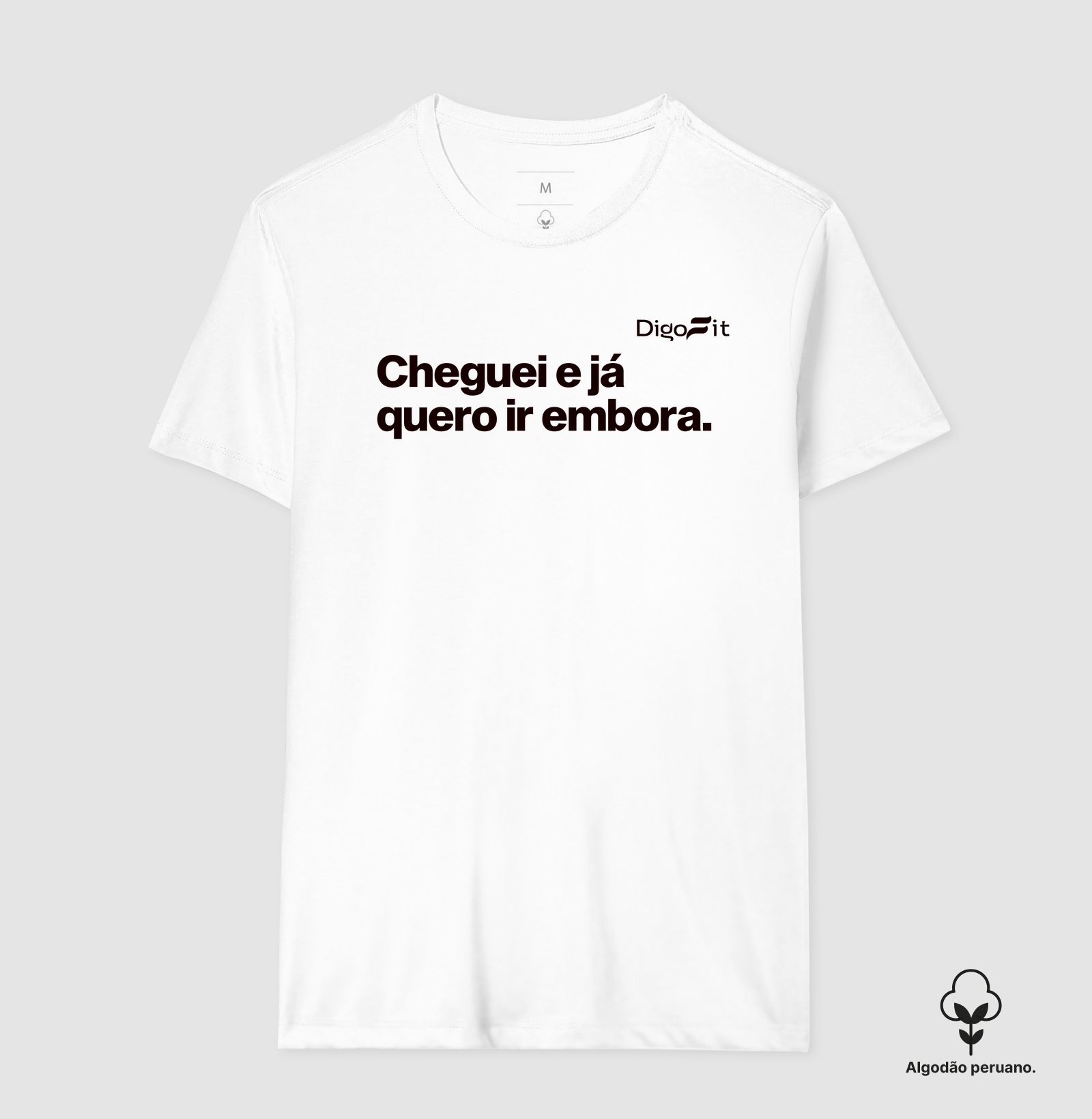 CAMISETA ALGODÃO PERUANO ACADEMIA CHEGUEI E JÁ QUERO IR EMBORA - Imagem 6