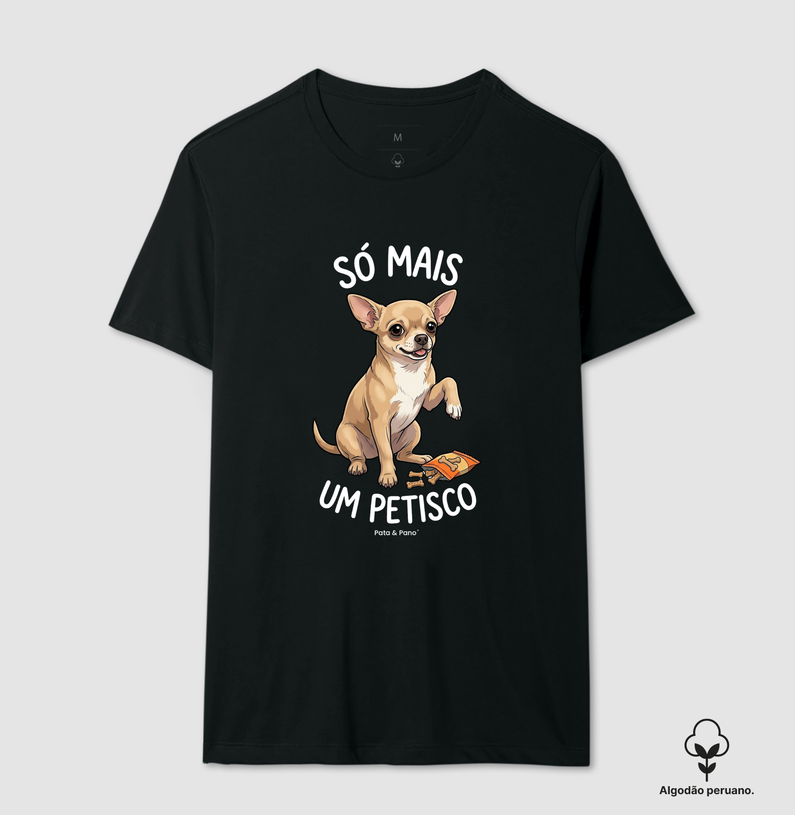 CAMISETA ALGODÃO PERUANO CHIHUAHUA PETISCO - Imagem 3