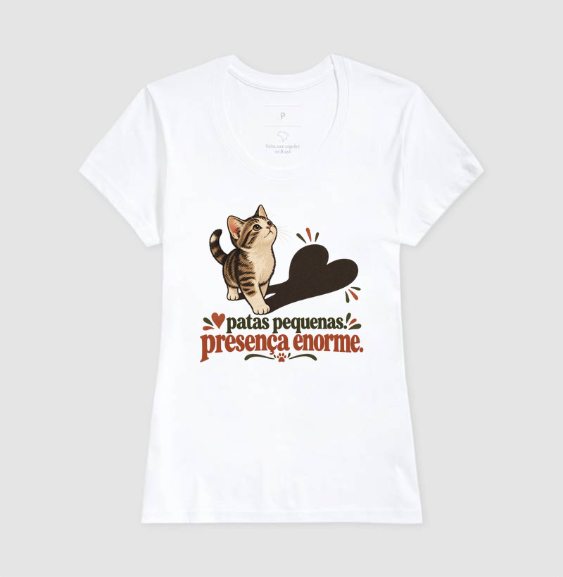 Camiseta Gato "patas pequenas, presença enorme" | Pelo & Pano - Imagem 5