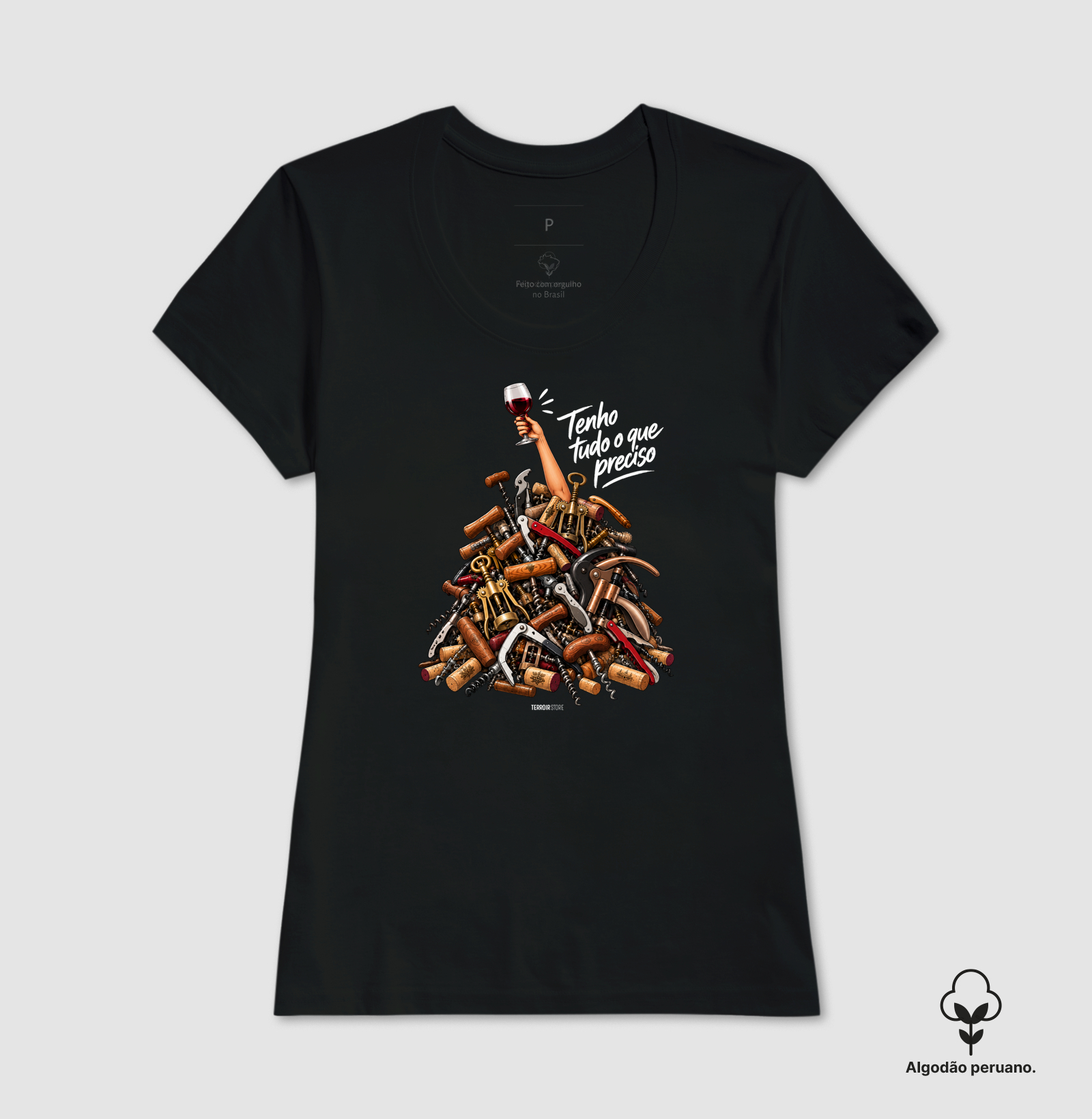 Camiseta “Tenho Tudo o Que Preciso (Mais Vinho)” – Wine Lover - Imagem 9