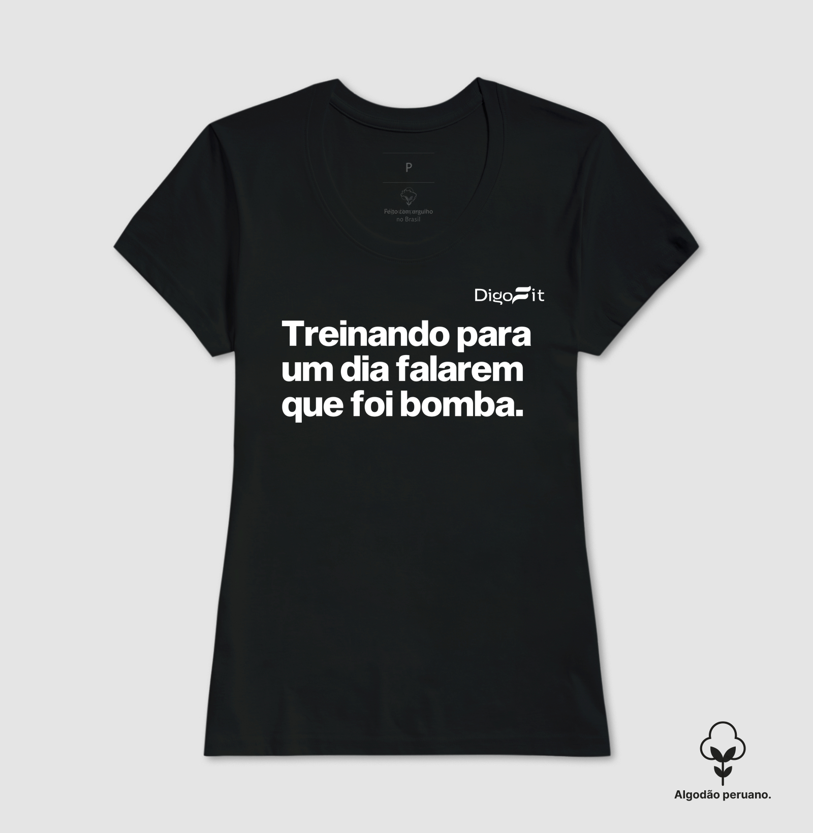 CAMISETA ALGODÃO PERUANO ACADEMIA TREINANDO PARA FALAREM QUE FOI BOMBA - Imagem 2