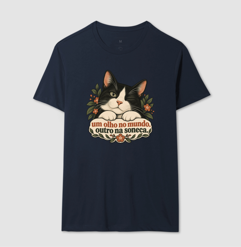 Camiseta Gato Minimalista "um olho no mundo" | Pelo & Pano - Imagem 6