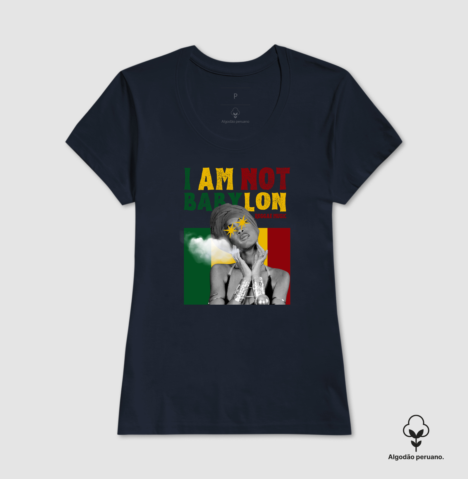 Camiseta Oversized  I Am Not Babylon!  Coleção Reggae. Unissex. Algodão Premium. - Imagem 8