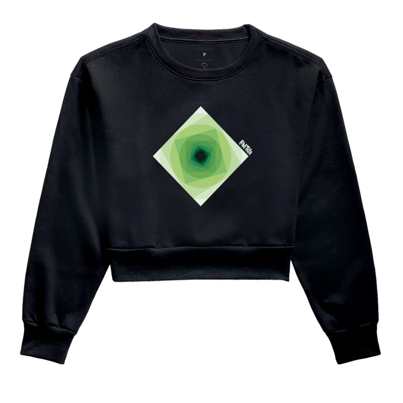 MOLETOM CROPPED "INFINITA FANTASIA" / VERDE MINIMAL