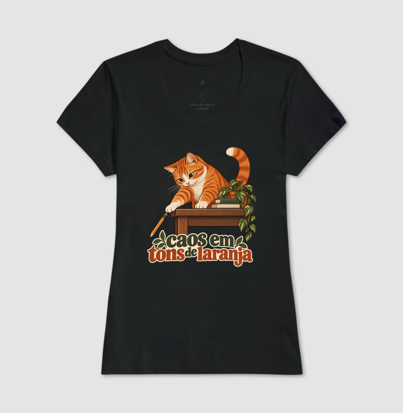 Camiseta Gato Laranja "caos em tons de laranja" | Pelo & Pano - Imagem 3