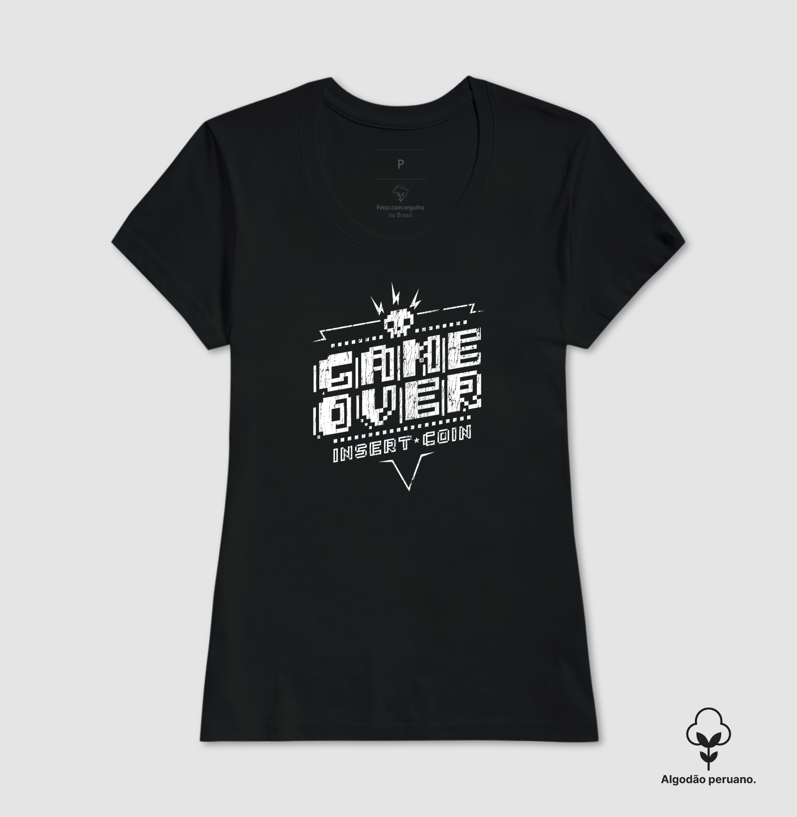 Camiseta Algodão Peruano Game Over - Imagem 3