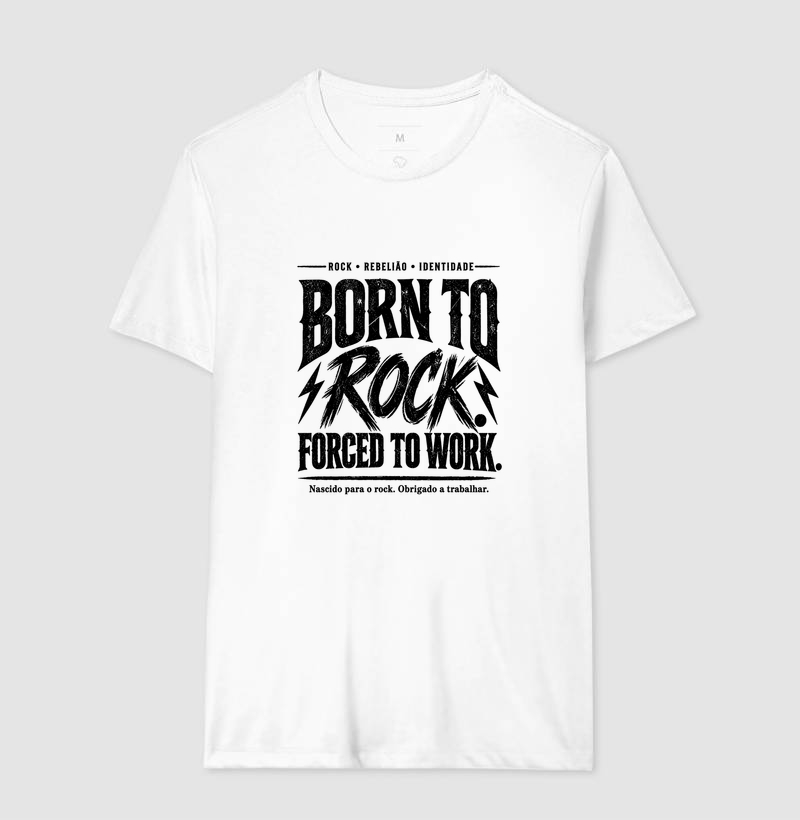 Camiseta Born to Rock Forced to Work – Rock Vintage - Imagem 4
