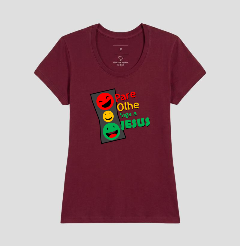 Camiseta Pare, Olhe, siga a Deus - Imagem 17