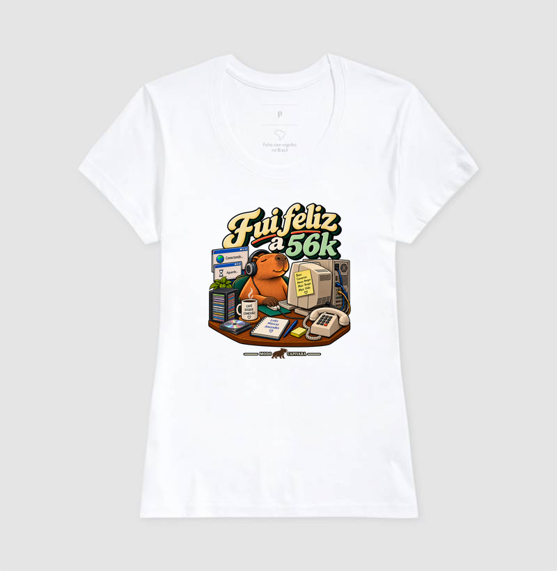 FUI FELIZ A 56K - Modo capivara - Camiseta - Imagem 7