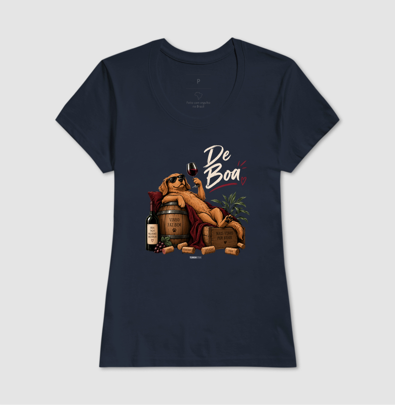 Camiseta “De Boa” Cachorro com Vinho – Lifestyle Relax - Imagem 7