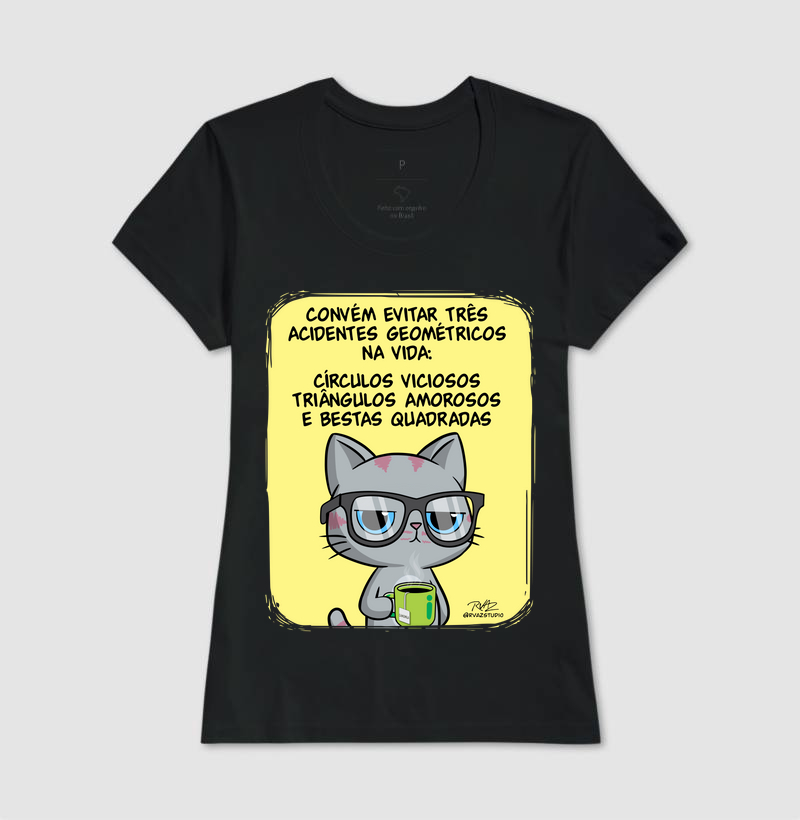 Camiseta Gato Sincero Geometria - Imagem 3