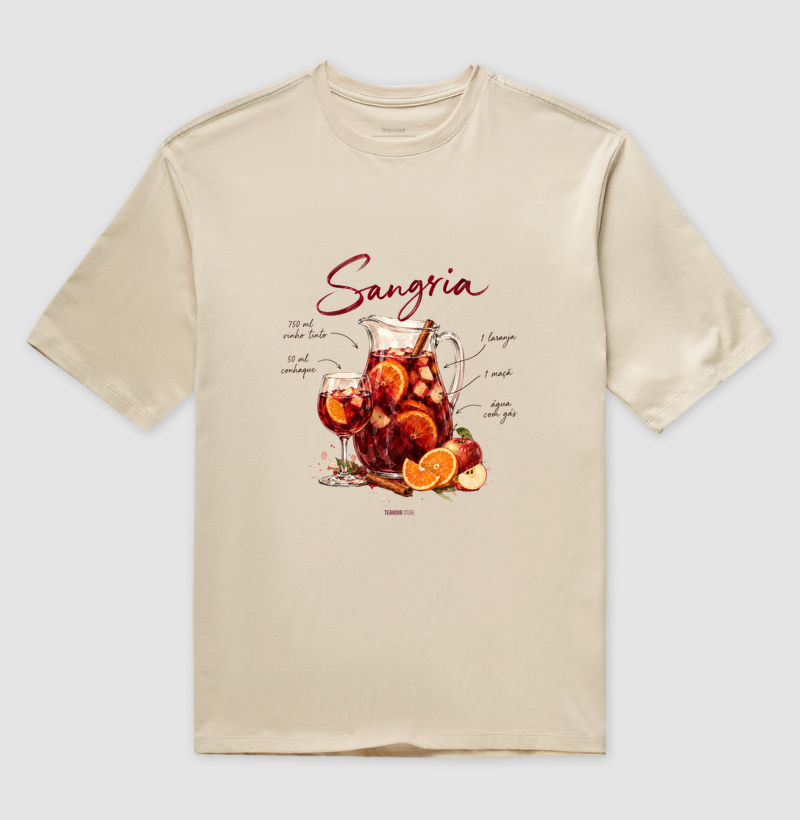 Camiseta Oversized Sangria – Drink com Vinho Tinto e Frutas - Imagem 3