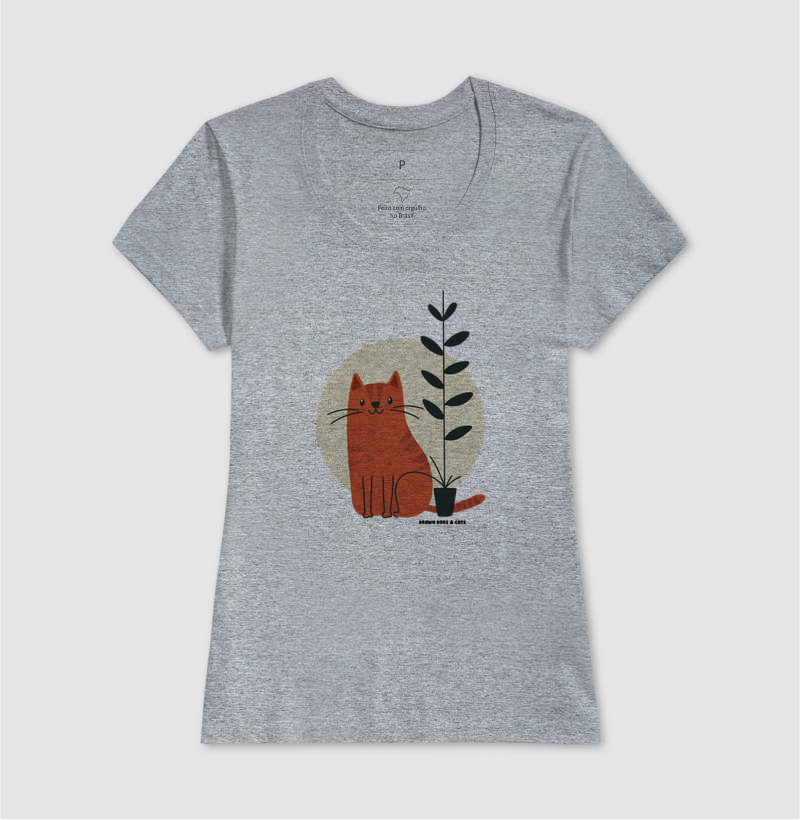 Gato laranja, fundo claro e vaso de planta - Imagem 6