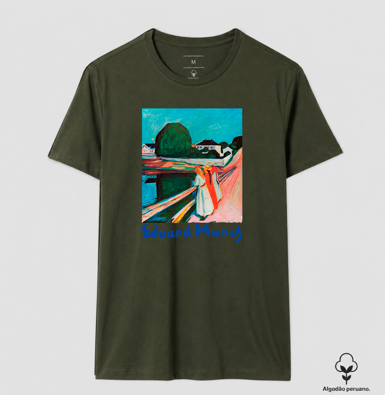 Camiseta Algodão Peruano Premium Obra De Arte Edvard Munch - Imagem 3