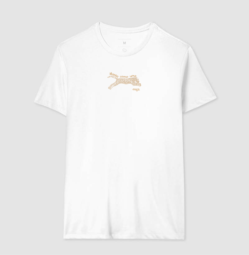 Camiseta Feminina 100% Algodão Estampada Mansa Como Uma Onça - Imagem 3