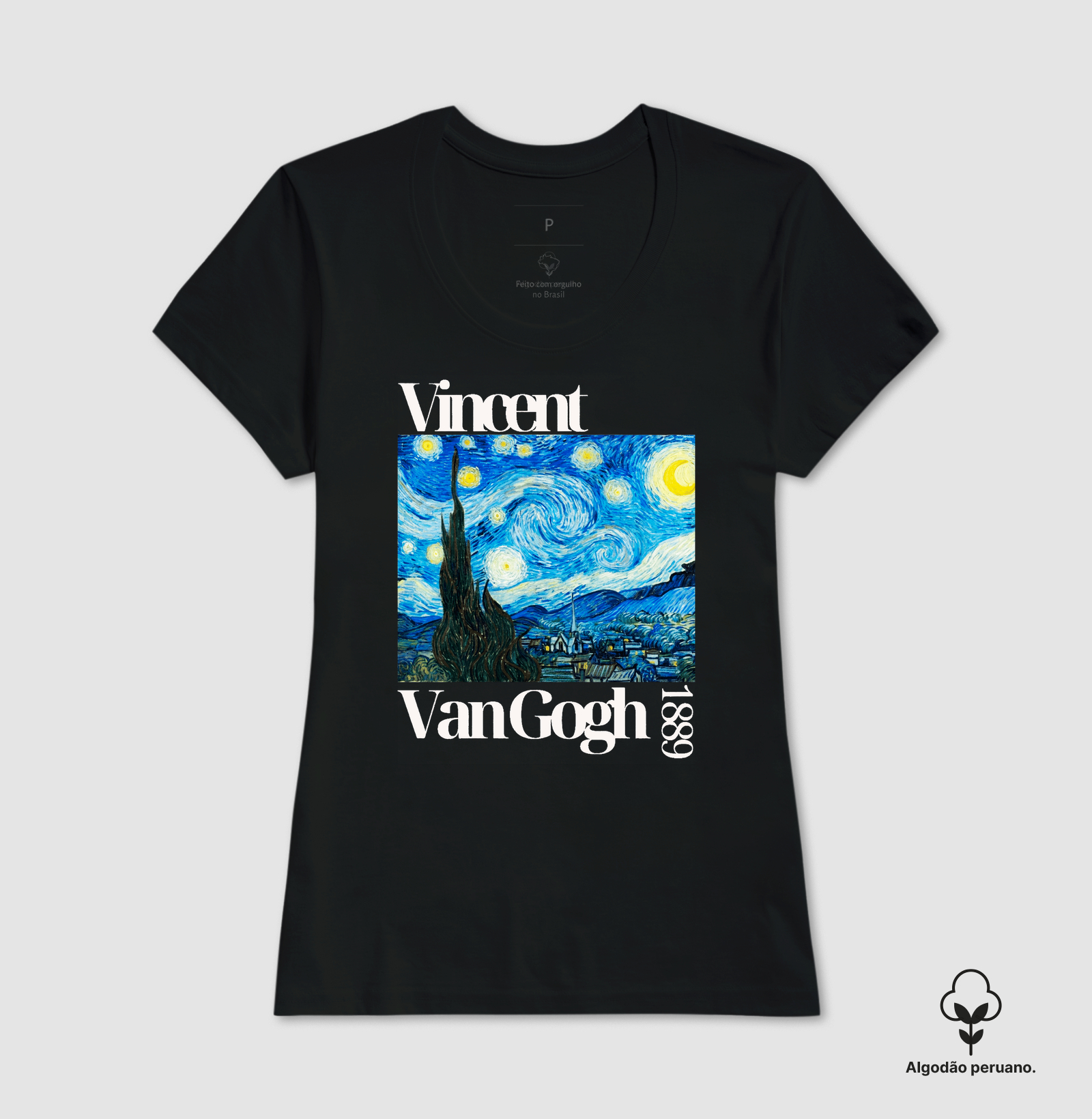 Camiseta Algodão Peruano Tanguis Van Gogh Arte Premium - Imagem 4