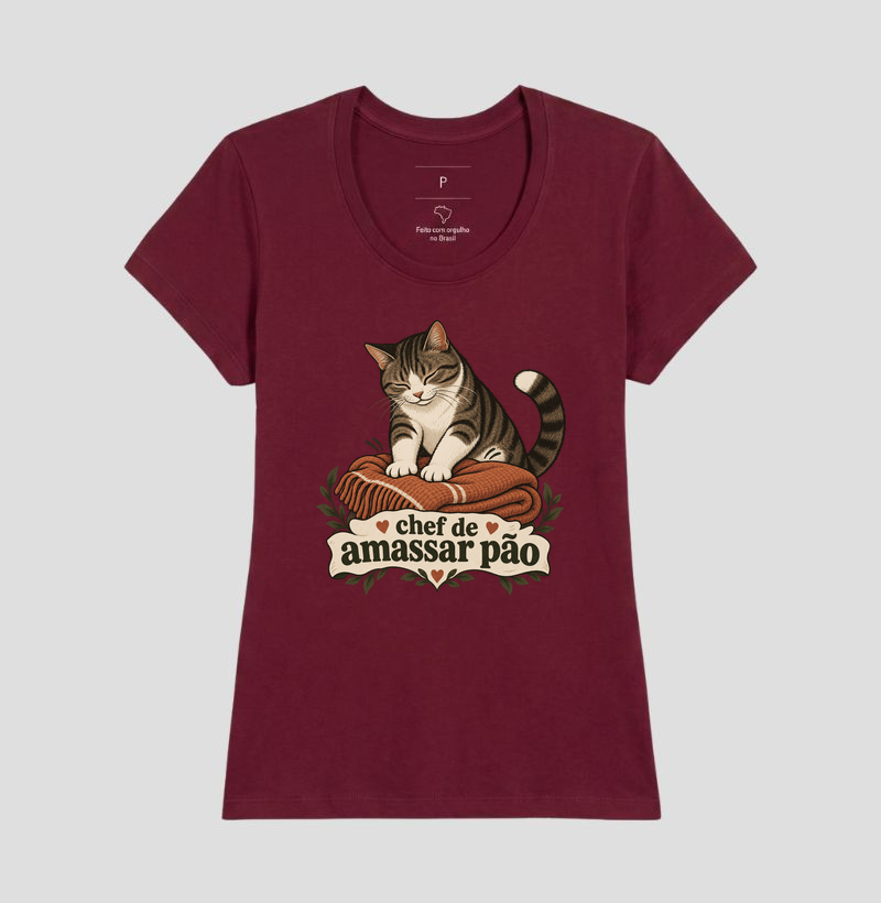 Camiseta Gato Amassando Pão "chef de amassar pão" | Pelo & Pano - Imagem 19