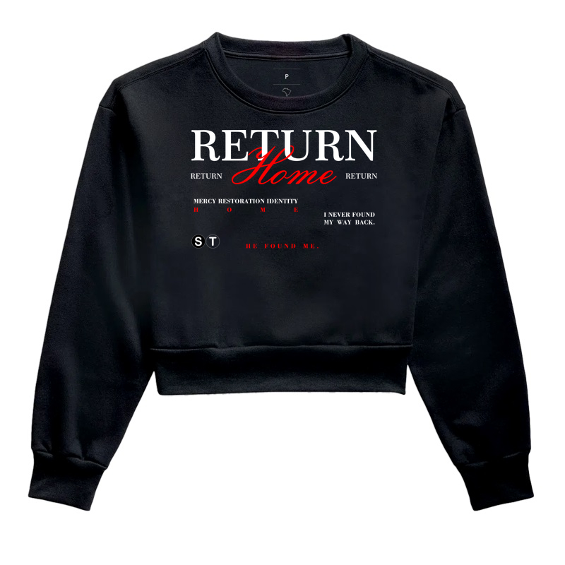 Cropped de moletom preto — Return Home - Imagem 2