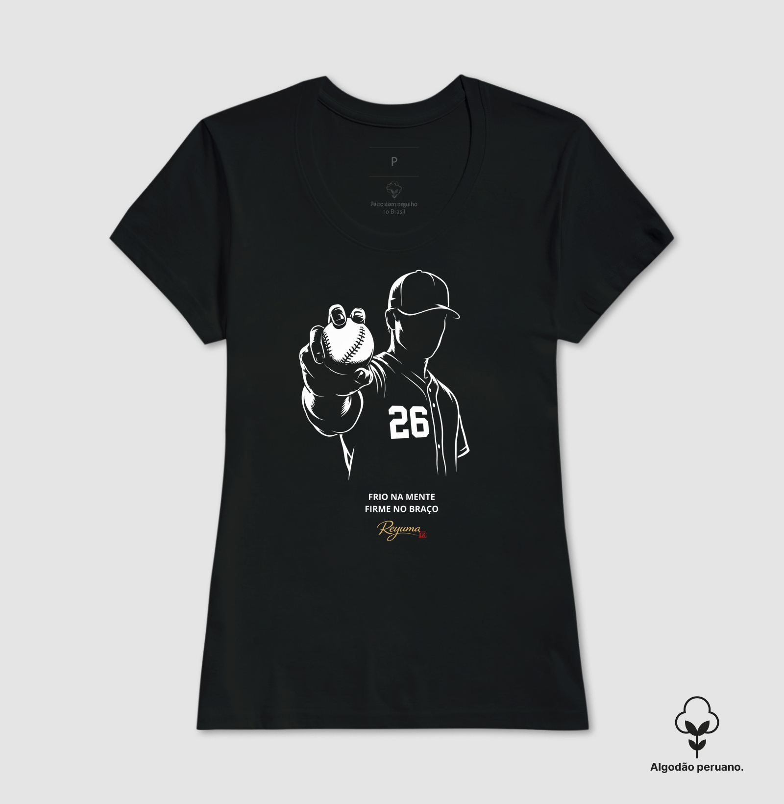 Camiseta Masculina e Feminina de Algodão Peruano Baseball "Frio na Mente" - Pai e Filho - Imagem 4