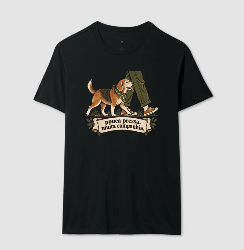 Camiseta Cachorro Idoso "pouca pressa. muita companhia." | Pelo & Pano - Imagem 2