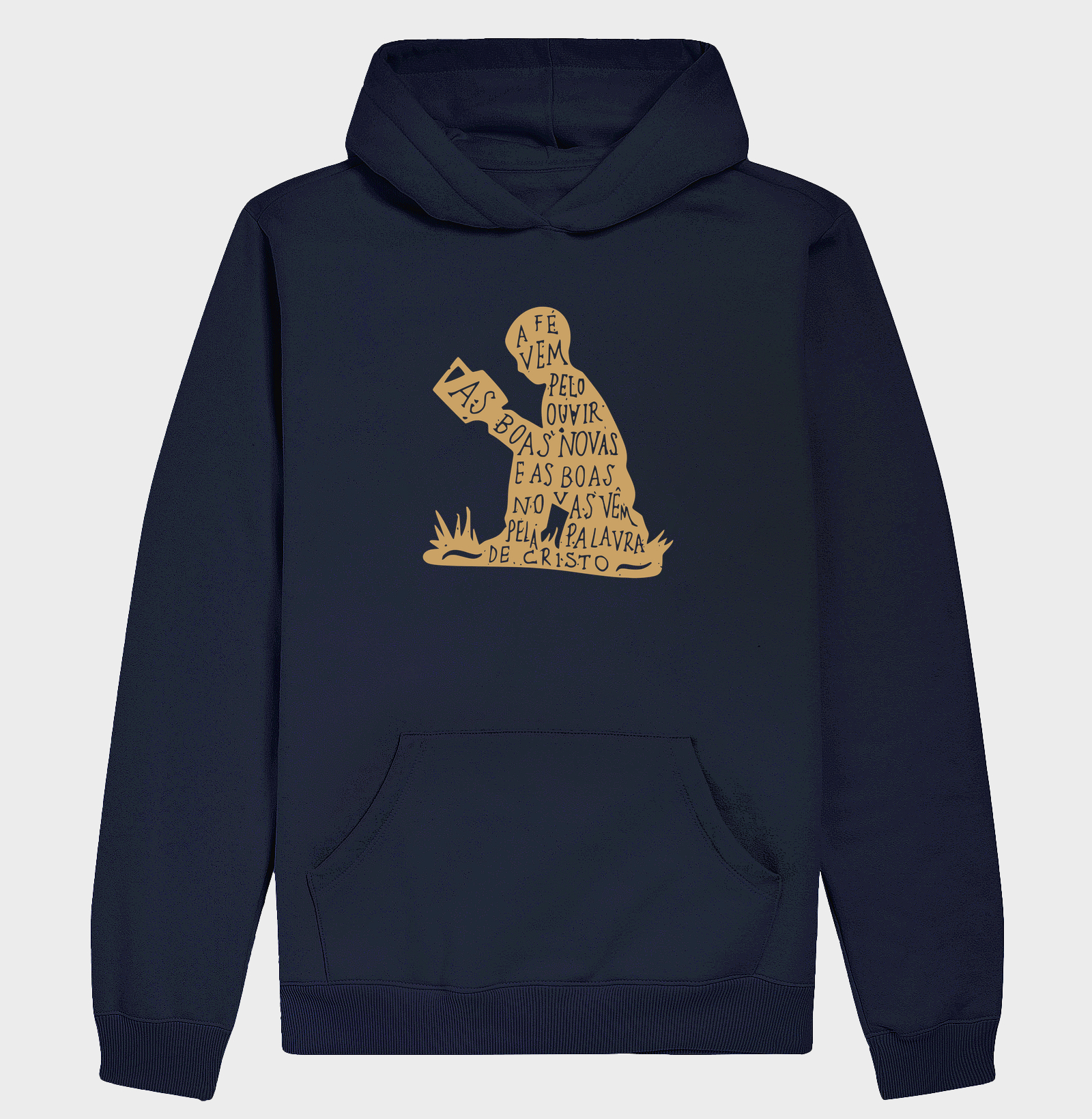 Hoodie Moletom A fé vem pelo Ouvir - Imagem 4