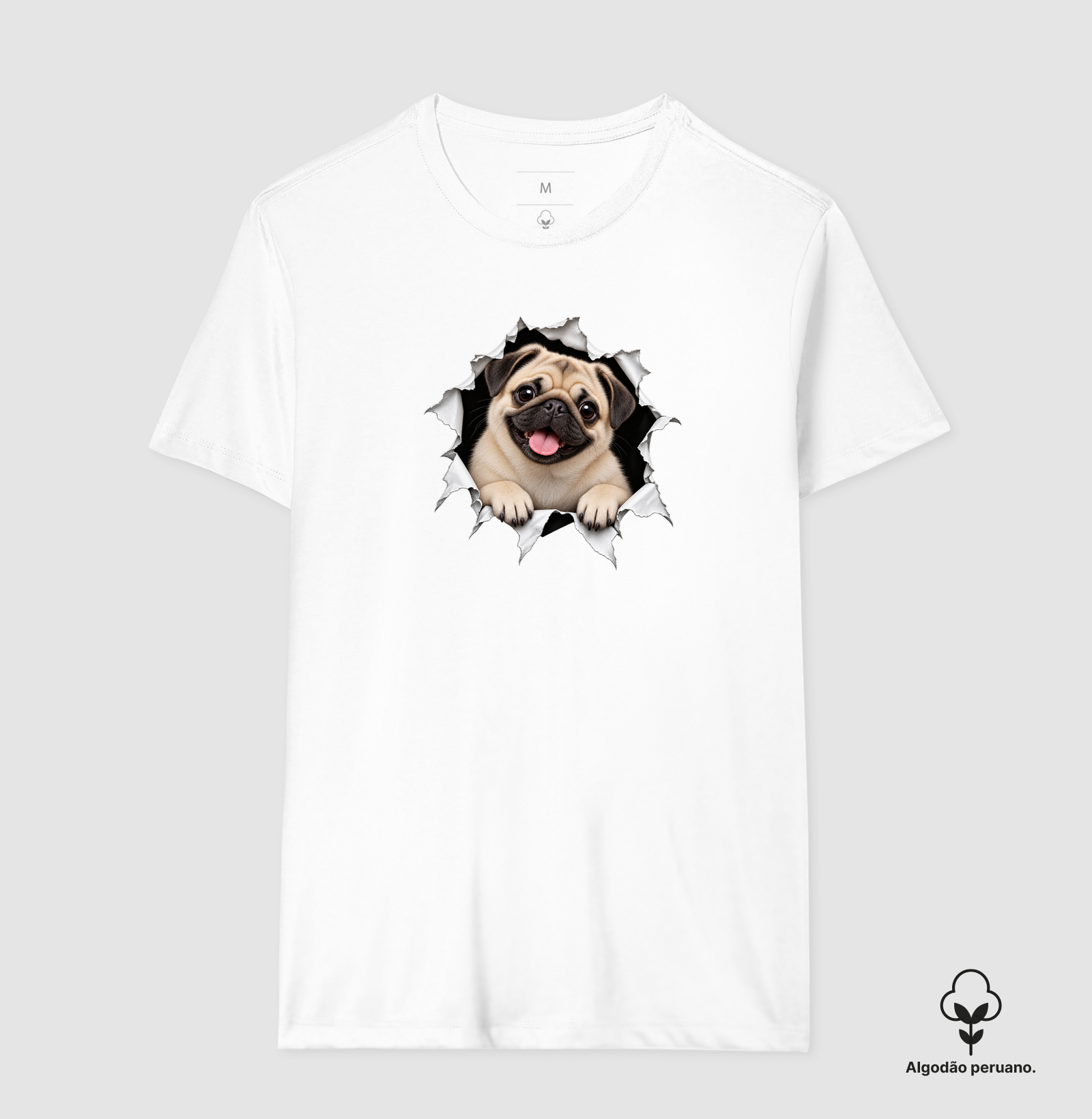 Pug Saindo da Camiseta - Imagem 9