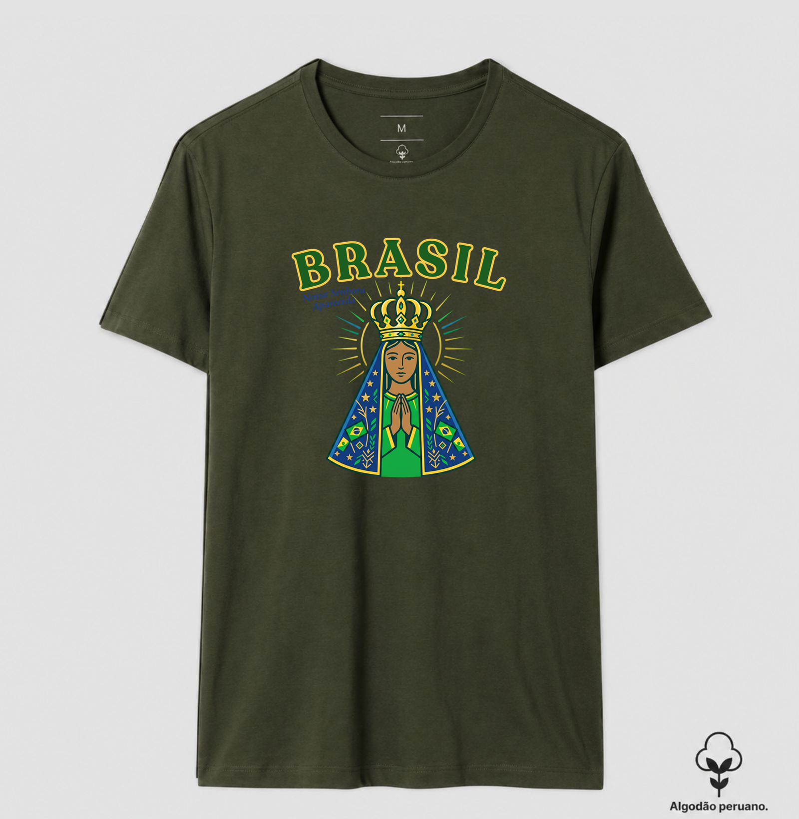 Camisa Nossa Senhora Aparecida Brasil Verde e Amarela - Imagem 9