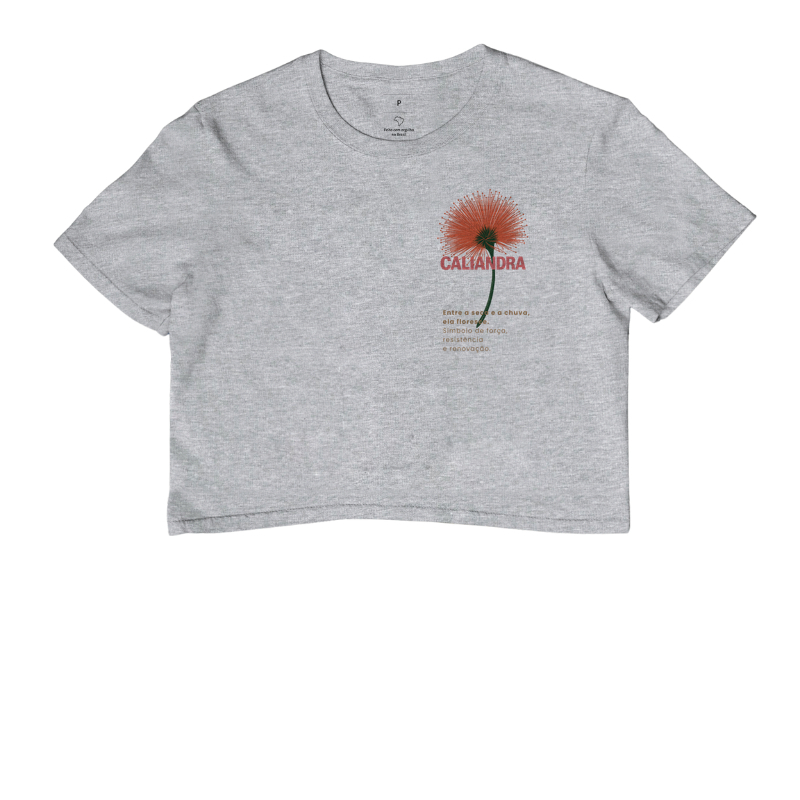 Camiseta Branca Caliandra Flor do Cerrado 100% Algodão - Imagem 6