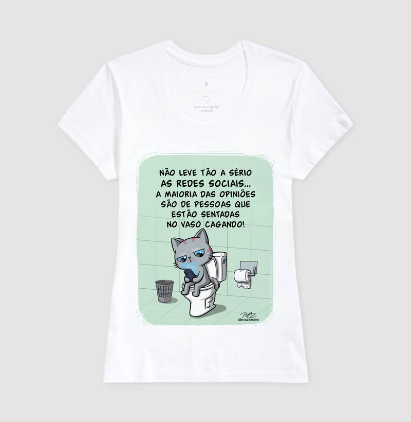 Camiseta Gato Sincero no Vaso - Imagem 5