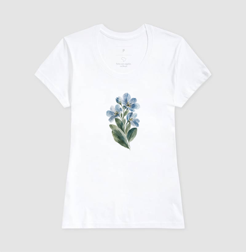T-Shirt Flores Azuis - Imagem 6