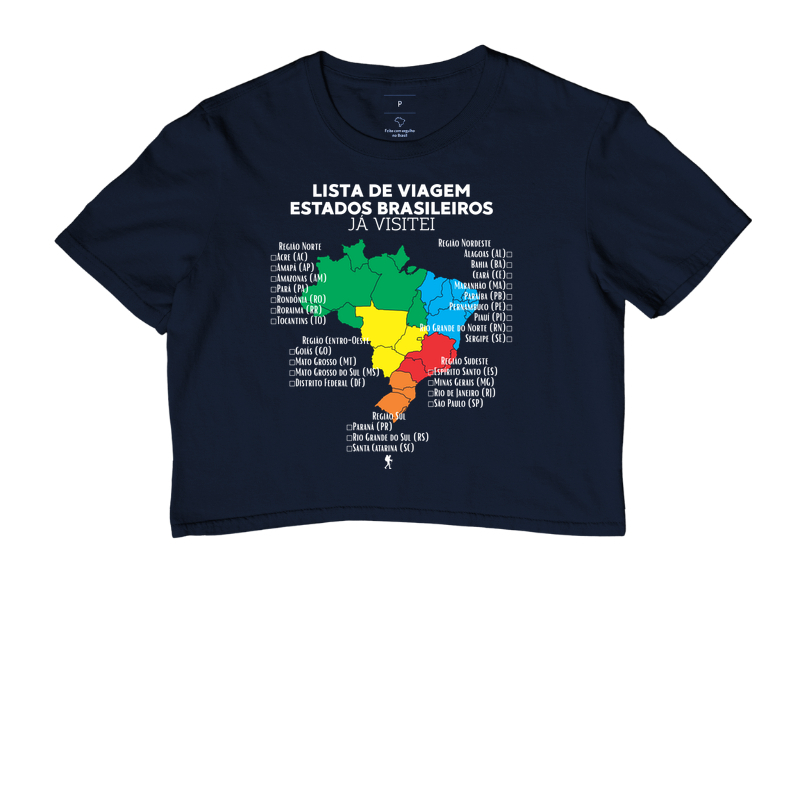 Camiseta Lista de Viagem Estados Brasileiros Ja Visitei | Mapa Brasil Auto Personalizavel | Colecao Personalizaveis - Imagem 4