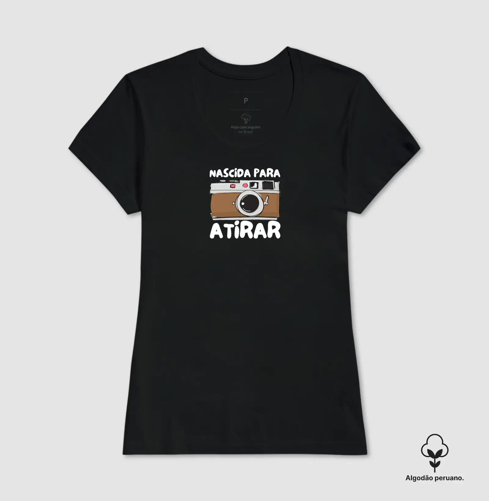 Camiseta Premium algodão Peruano, nascida para atirar - Imagem 2