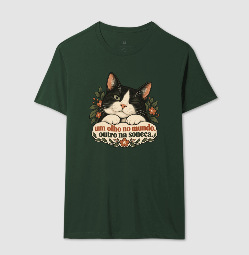 Camiseta Gato Minimalista "um olho no mundo" | Pelo & Pano - Imagem 12