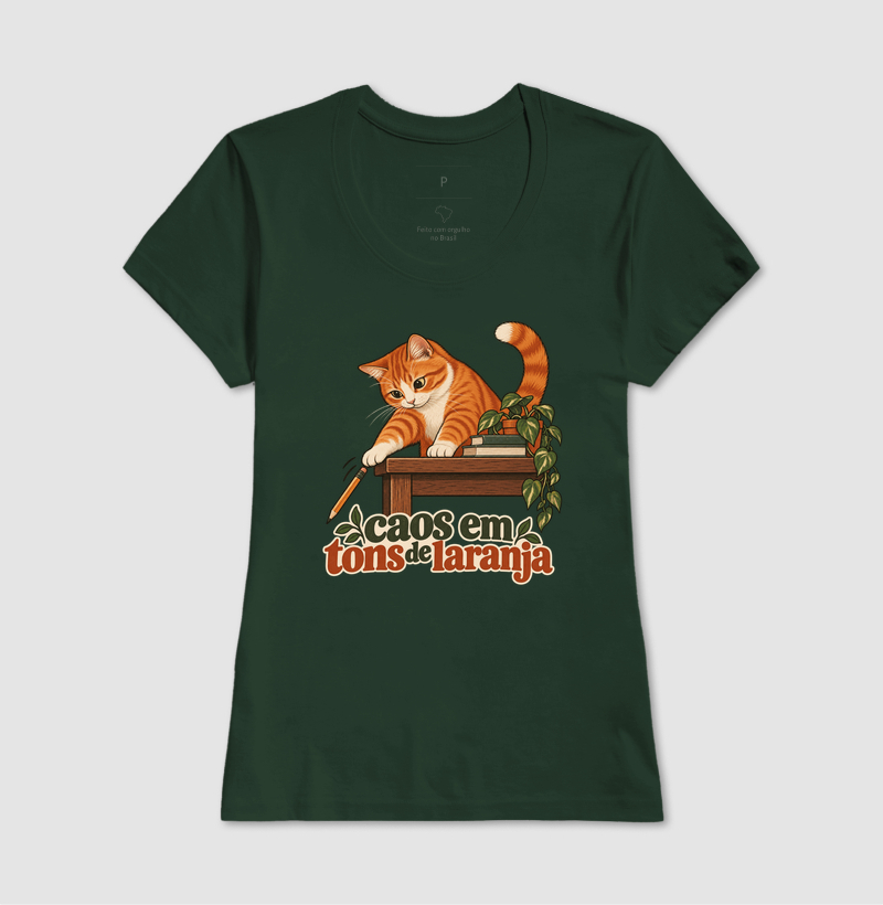 Camiseta Gato Laranja "caos em tons de laranja" | Pelo & Pano - Imagem 13