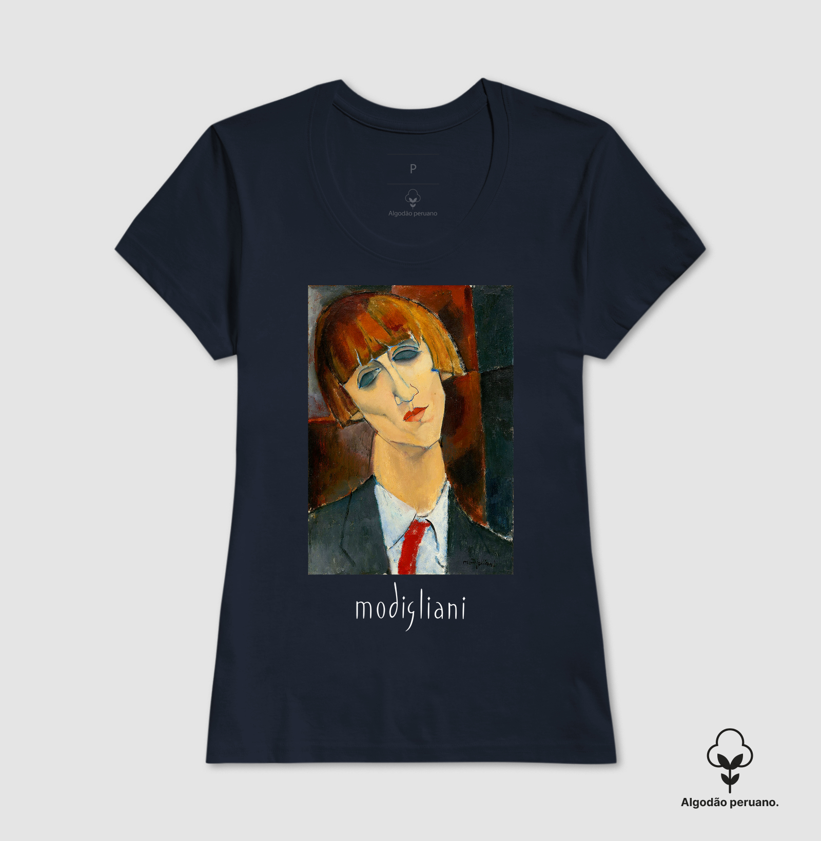 Camiseta Premium Algodão Tanguis Pintura Expressionista Madame Kisling - Imagem 3