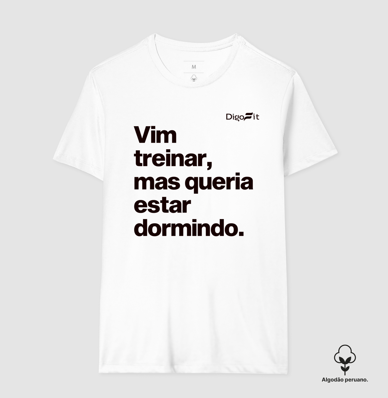 CAMISETA ALGODÃO PERUANO ACADEMIA VIM TREINAR MAS QUERIA ESTAR DORMINDO - Imagem 7