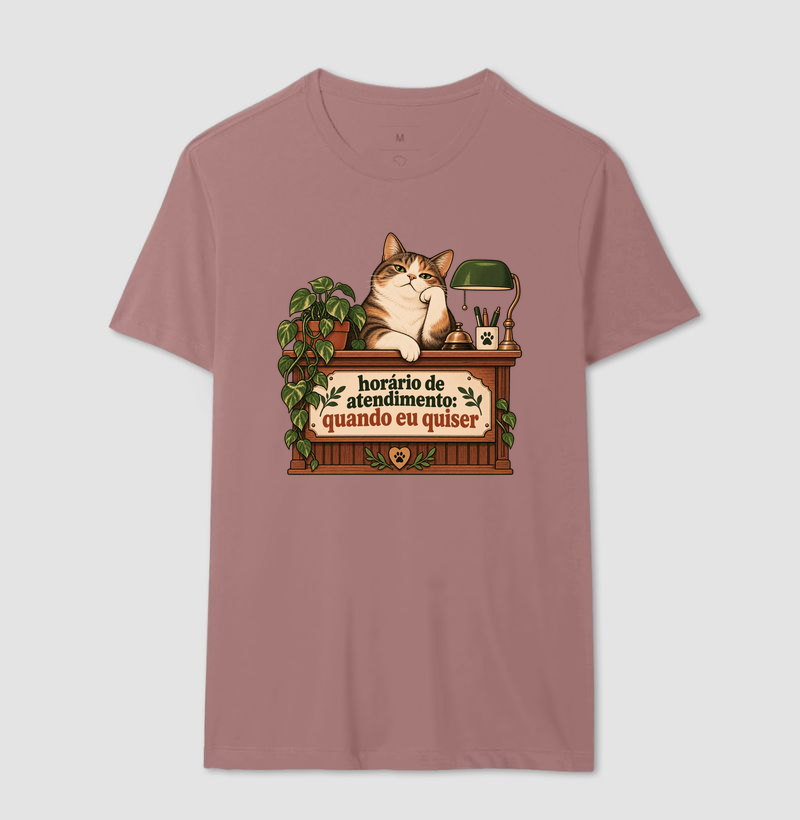 Camiseta Gato Engraçada "horário de atendimento" | Pelo & Pano - Imagem 16
