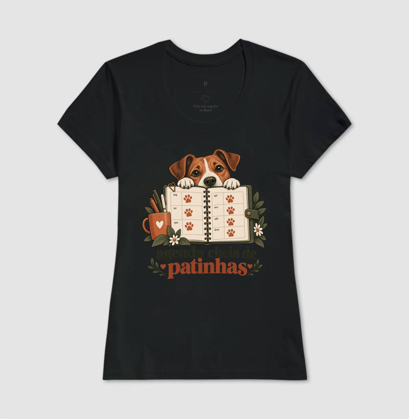 Camiseta Cachorro Rotina "agenda cheia de patinhas" | Pelo & Pano - Imagem 3