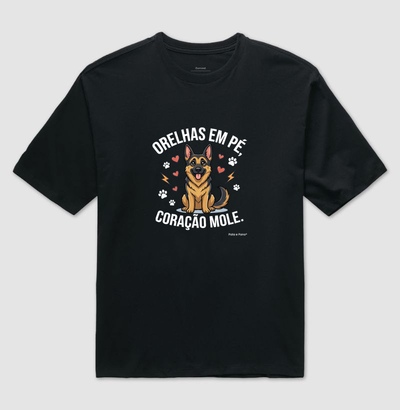 CAMISETA OVERSIZED PASTOR ALEMÃO CORAÇÃO MOLE - Imagem 4