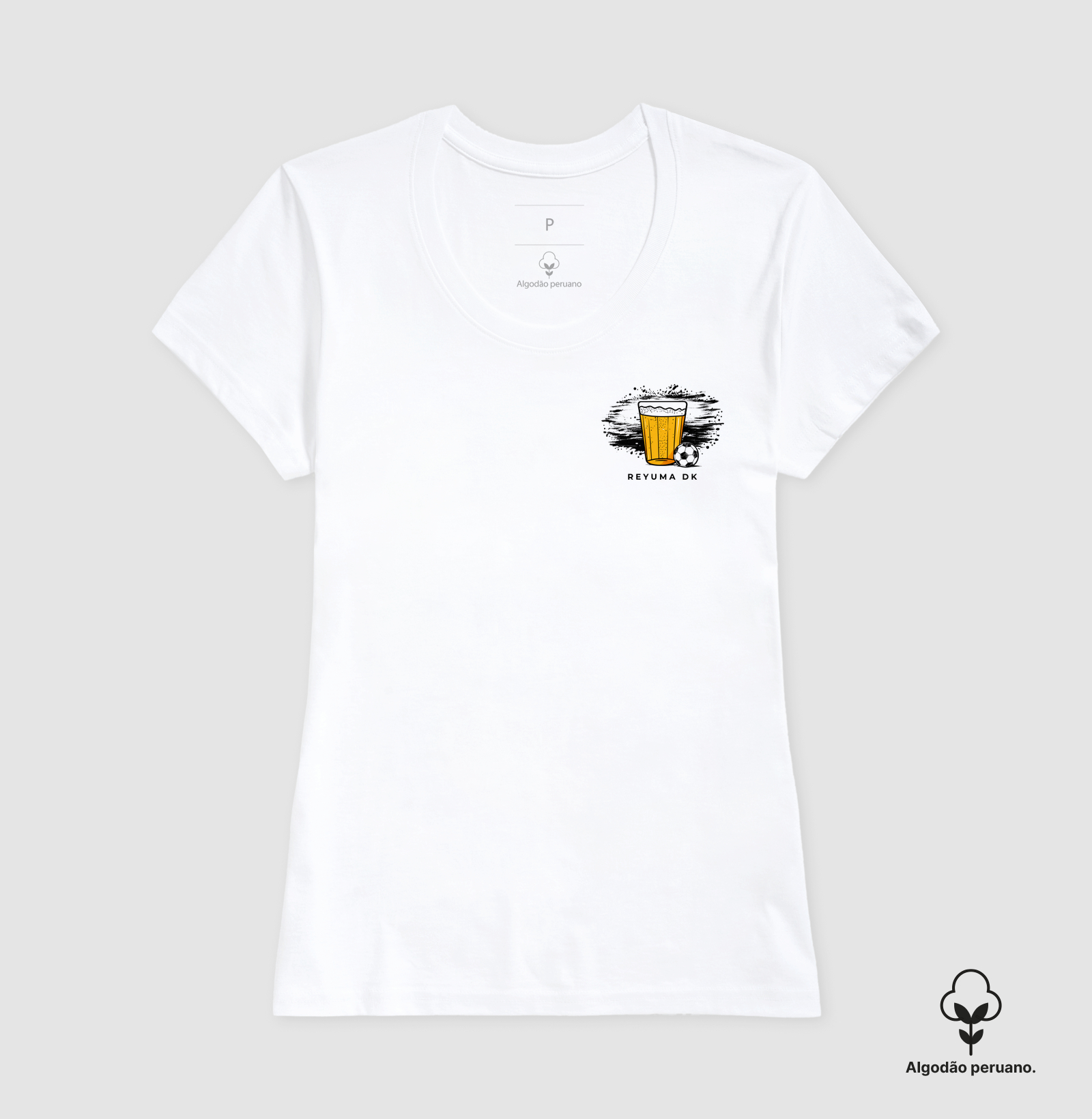 "Breja, Futebol e Torcedor" - Futebol - Camiseta Algodão Peruano Masculina, Feminina e Babylook - Imagem 5
