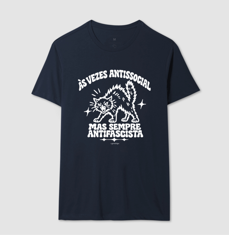Camiseta Às Vezes Antissocial, Mas Sempre Antifascista (a virada) - Imagem 6