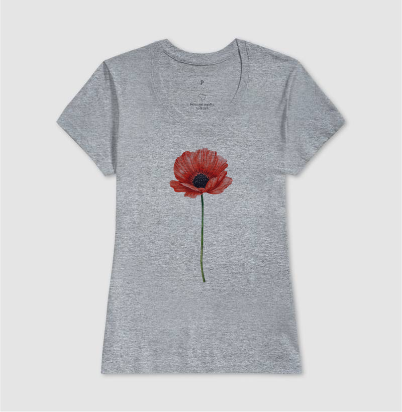 Poppy Bloom - Camiseta Algodão Premium - Imagem 9