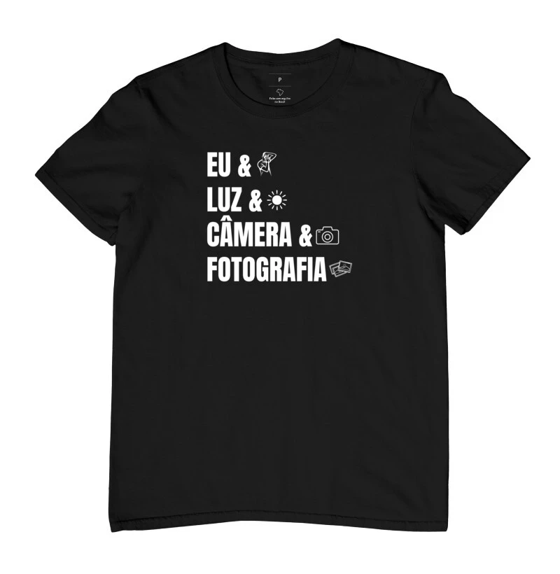 Camiseta eu, luz, câmera e fotografia - Imagem 2