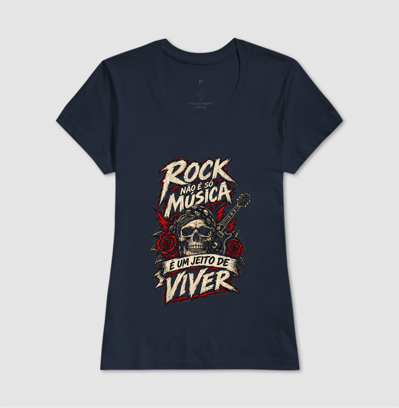 Camiseta Rock Não É Só Música – É Um Jeito de Viver | Estampa Rock Vintage - Imagem 5