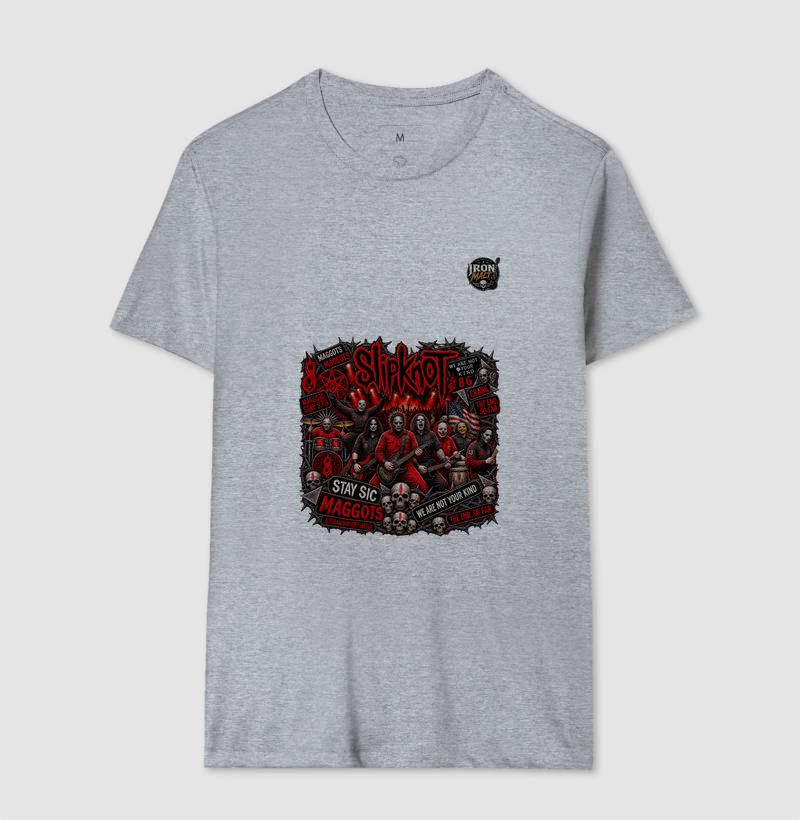 Camiseta Nu Metal Rock com Estampa Slipknot, Skull e Visual Dark - Imagem 8