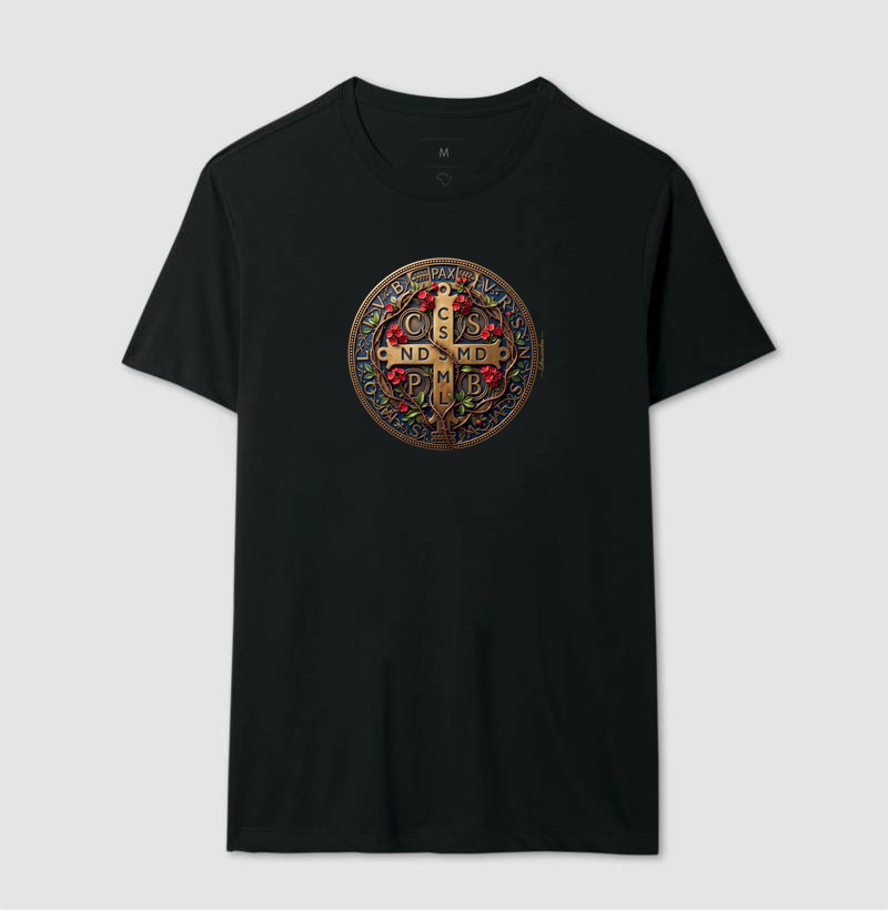 Medalha de São Bento e Flores Coroa-de-Cristo | Arte Sacra Exclusiva - Imagem 2
