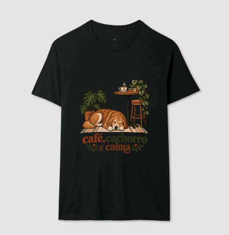 Camiseta Cachorro Café "café, cachorro e calma" | Pelo & Pano - Imagem 2
