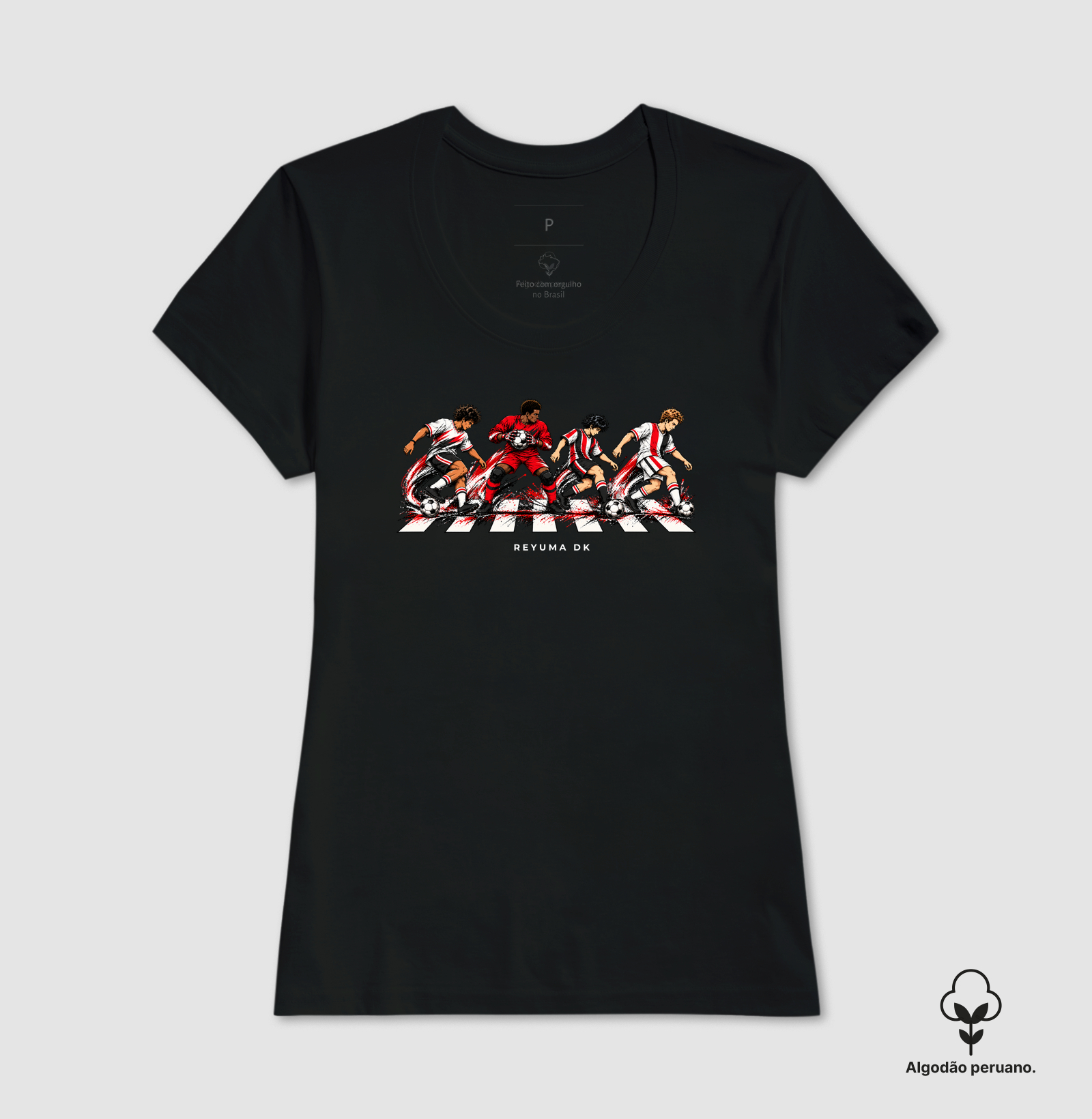 "Futebol Sem Fronteiras" - Futebol - Camiseta Algodão Peruano Masculina, Feminina e Babylook - Imagem 6